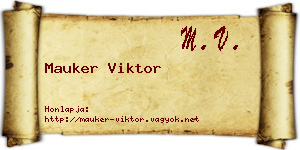 Mauker Viktor névjegykártya